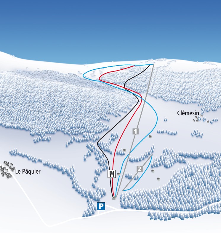 Station ski Cret du Puy Plan des Piste 1 